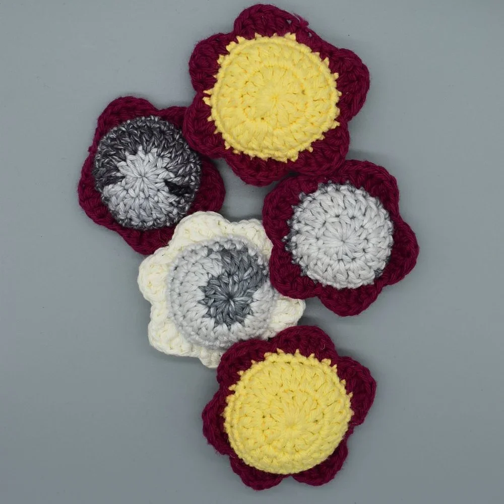 HAND CRAFTED Crochet Catnip Flower Cat Toys Bundle of Five